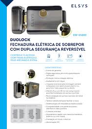 FECHADURA ELETRICA SOBREPOR REVERSIVEL DUOLOCK ELSYS