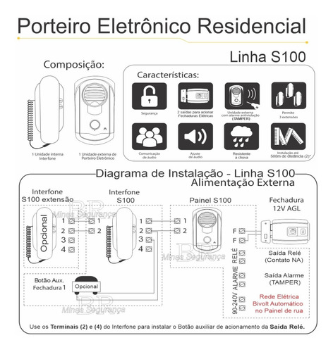 PORTEIRO ELETRONICO SLIM S100 AGL - Imagem 3